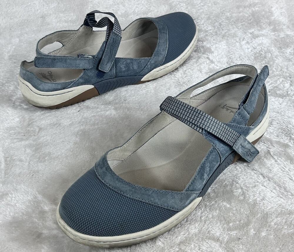 Dansko Raeann Shoes Women's Sz US 10 Eu 41 Blue Slate Suede Closed Toe Mary Jane